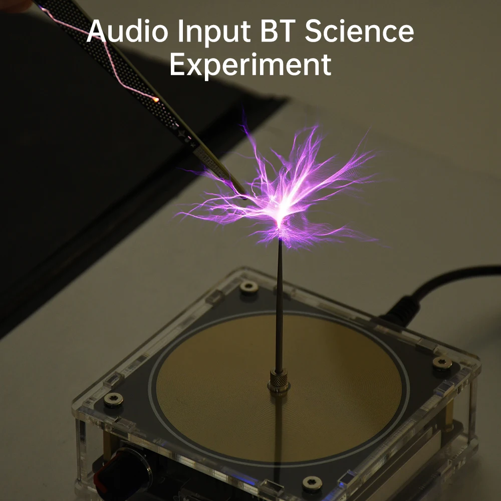 Music Tesla Coil Bluetooth/AUX Dual Mode Music Box Artificial Lightning AC110-240V Touchable Audio Input Science Experiment