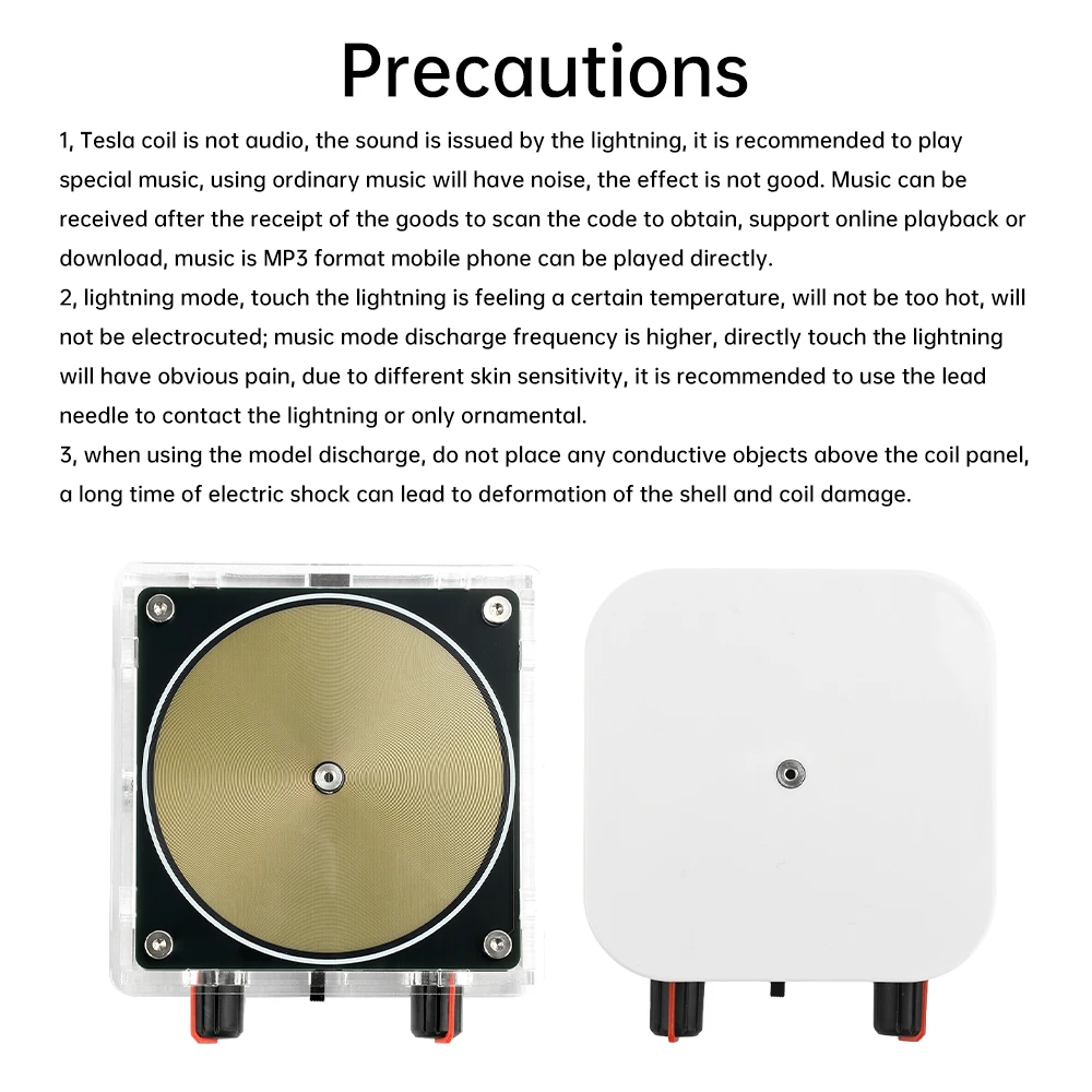 Music Tesla Coil Bluetooth/AUX Dual Mode Music Box Artificial Lightning AC110-240V Touchable Audio Input Science Experiment