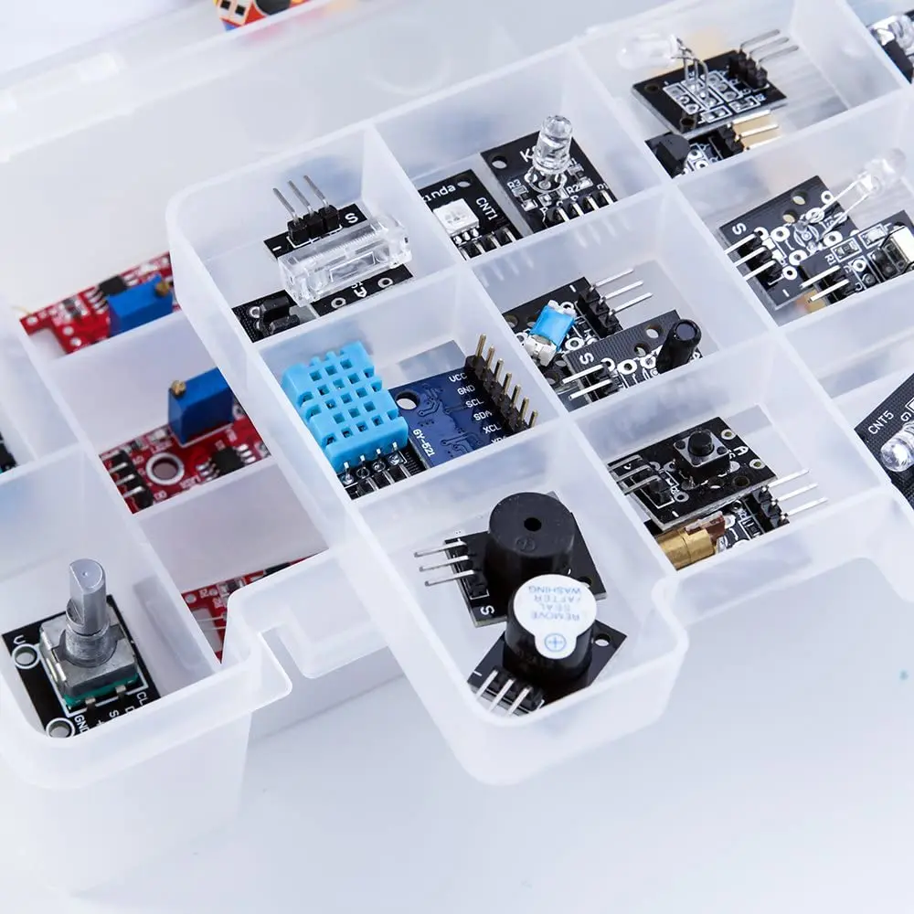 ELEGOO Upgraded 37-in-1 Sensor Modules Kit with Tutorial, Compatible with Arduino® IDE — for UNO R3, MEGA, Nano DIY Electronic K