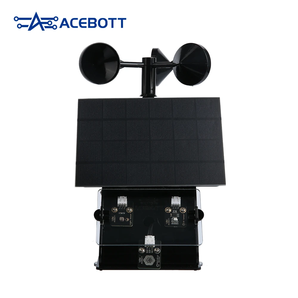 ACEBOTT IOT Weather Station Starter Kit Wind Speed Temperature Humidity Monitor Weather Forecast and Barometer for ESP32 Arduino