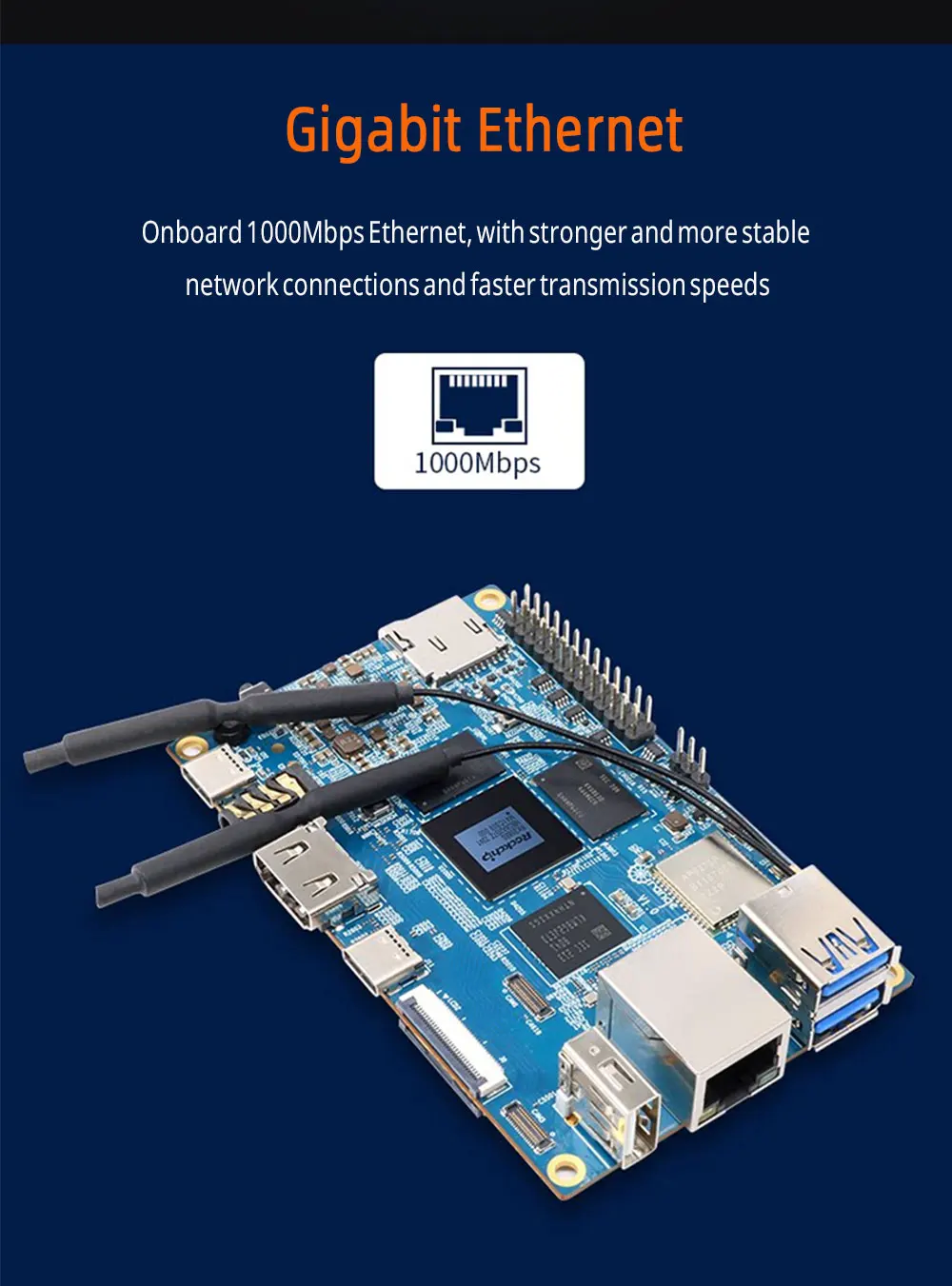 LIZAO Orange Pi 5B Development Board, RK3588S 8-Core Processor, 4-32GB RAM, 32-256GB EMMC, Wi-Fi 6 for IoT & Home Automation