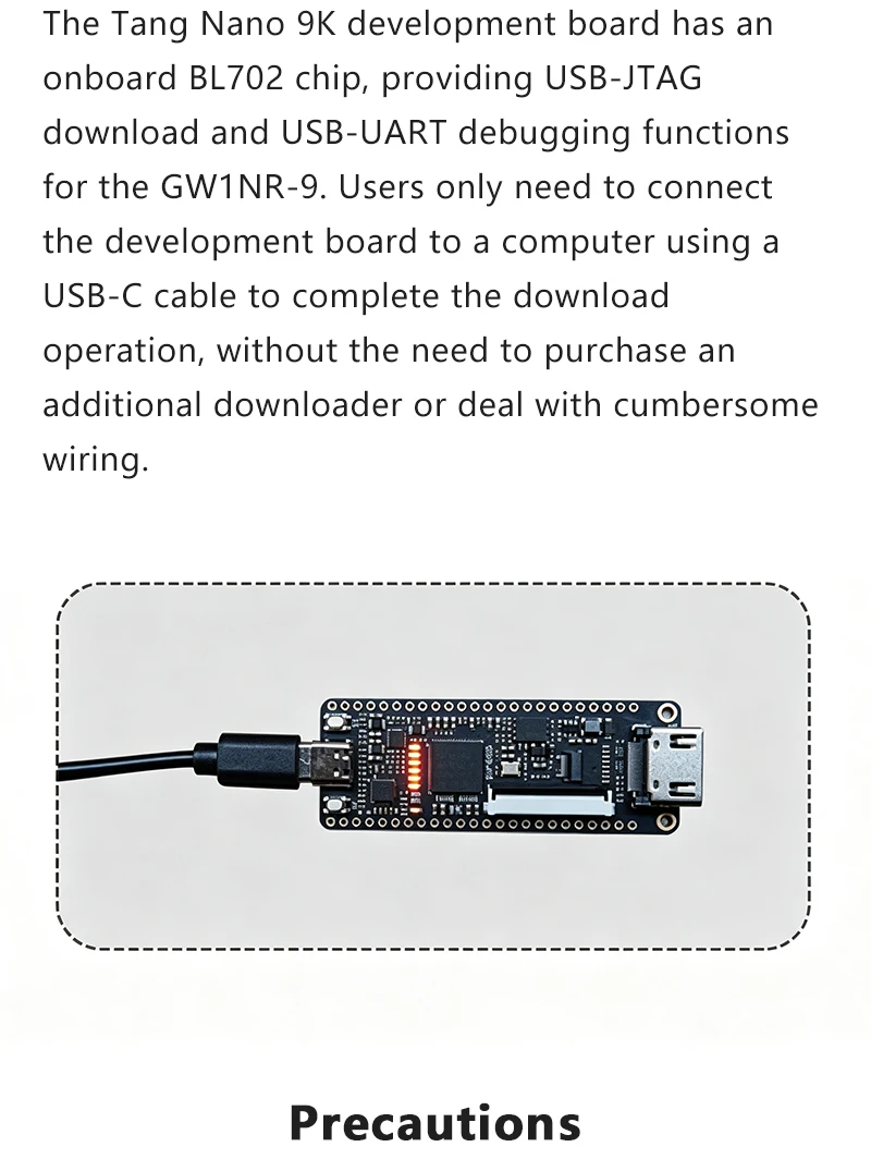 Tang Nano 9K FPGA Development Board GOWIN GW1NR-9 Chip Support RISC-V PicoRV Soft Core HDMI Output Breadboard