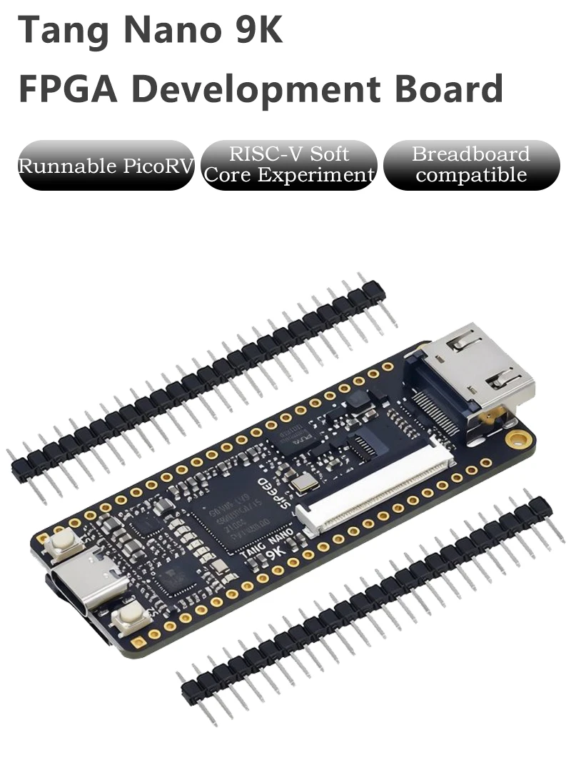 Tang Nano 9K FPGA Development Board GOWIN GW1NR-9 Chip Support RISC-V PicoRV Soft Core HDMI Output Breadboard