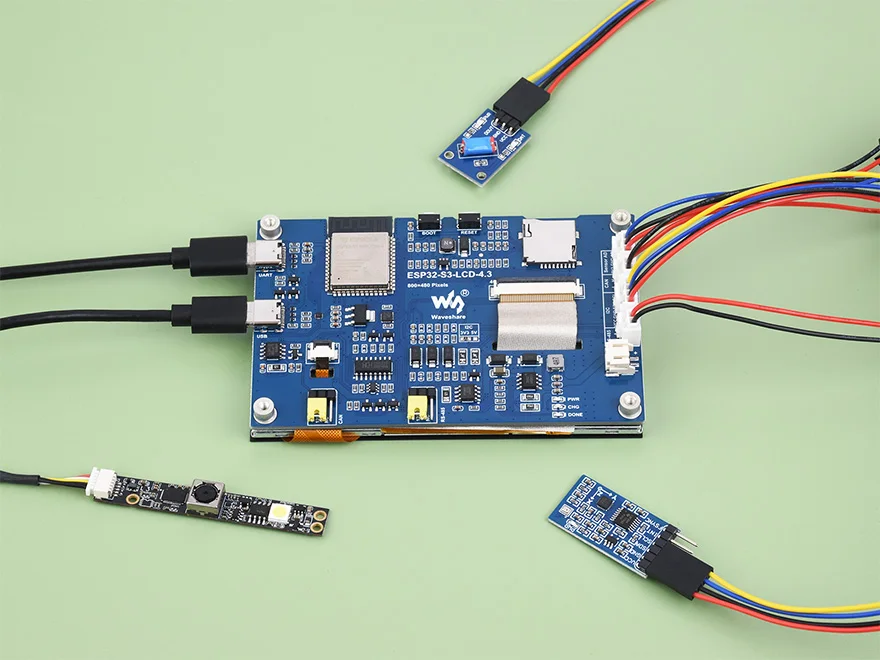 Waveshare ESP32-S3-LCD-4.3,ESP32-S3 4.3inch Display Development Board,800×480,Options For Touch Function,32-bit LX7 Dual-core