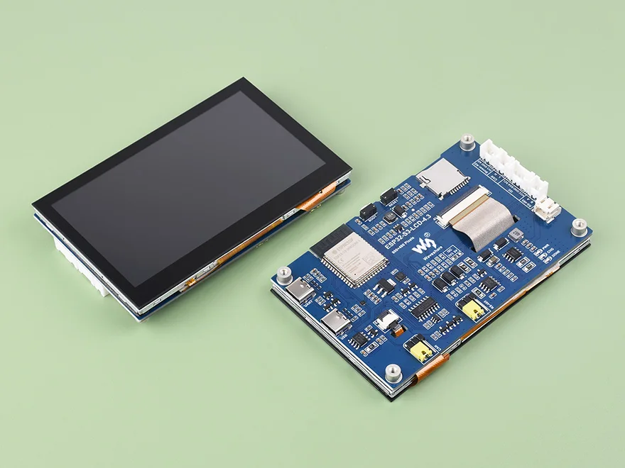 Waveshare ESP32-S3-LCD-4.3,ESP32-S3 4.3inch Display Development Board,800×480,Options For Touch Function,32-bit LX7 Dual-core
