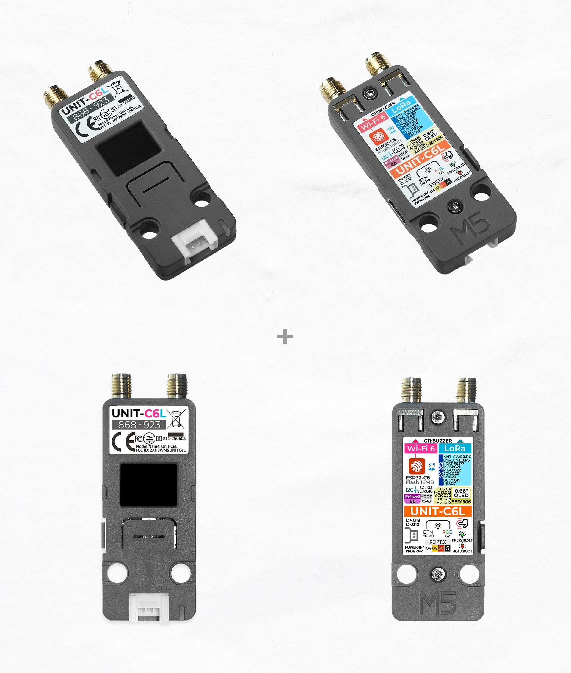Official M5Stack Unit C6L High-Integration LoRa Communication Module Supports Meshtastic
