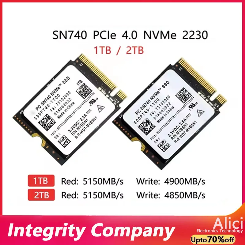 SN740 1TB 512G 256G SSD M.2 2230 Gen 4   PCIe 4.0 X 4 2TB  NVMe Solid State Drive for Steam Deck Microsoft Surface ProX