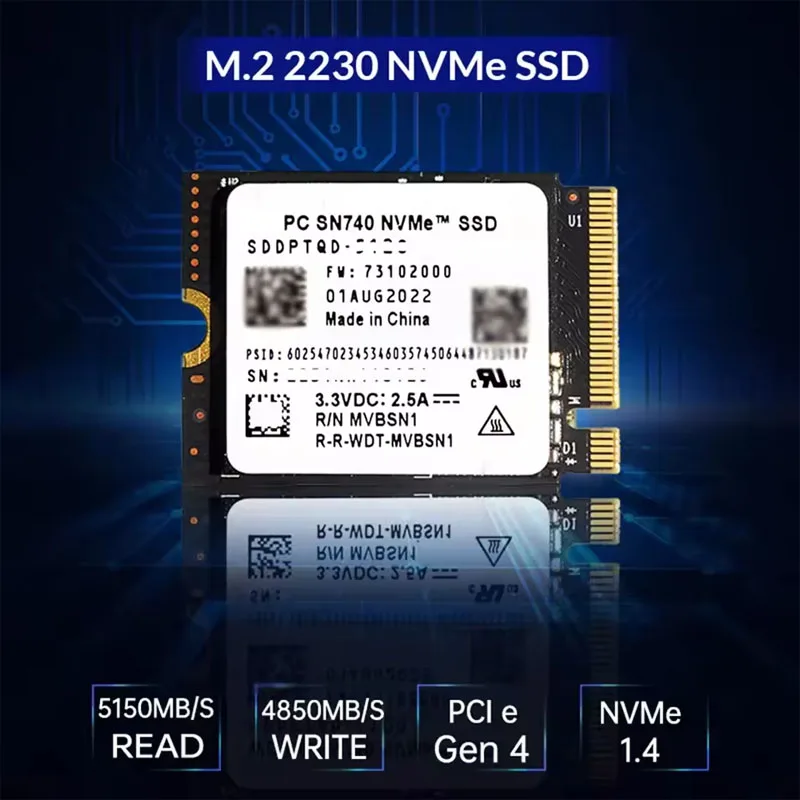 SN740 1TB 512G 256G SSD M.2 2230 Gen 4   PCIe 4.0 X 4 2TB  NVMe Solid State Drive for Steam Deck Microsoft Surface ProX
