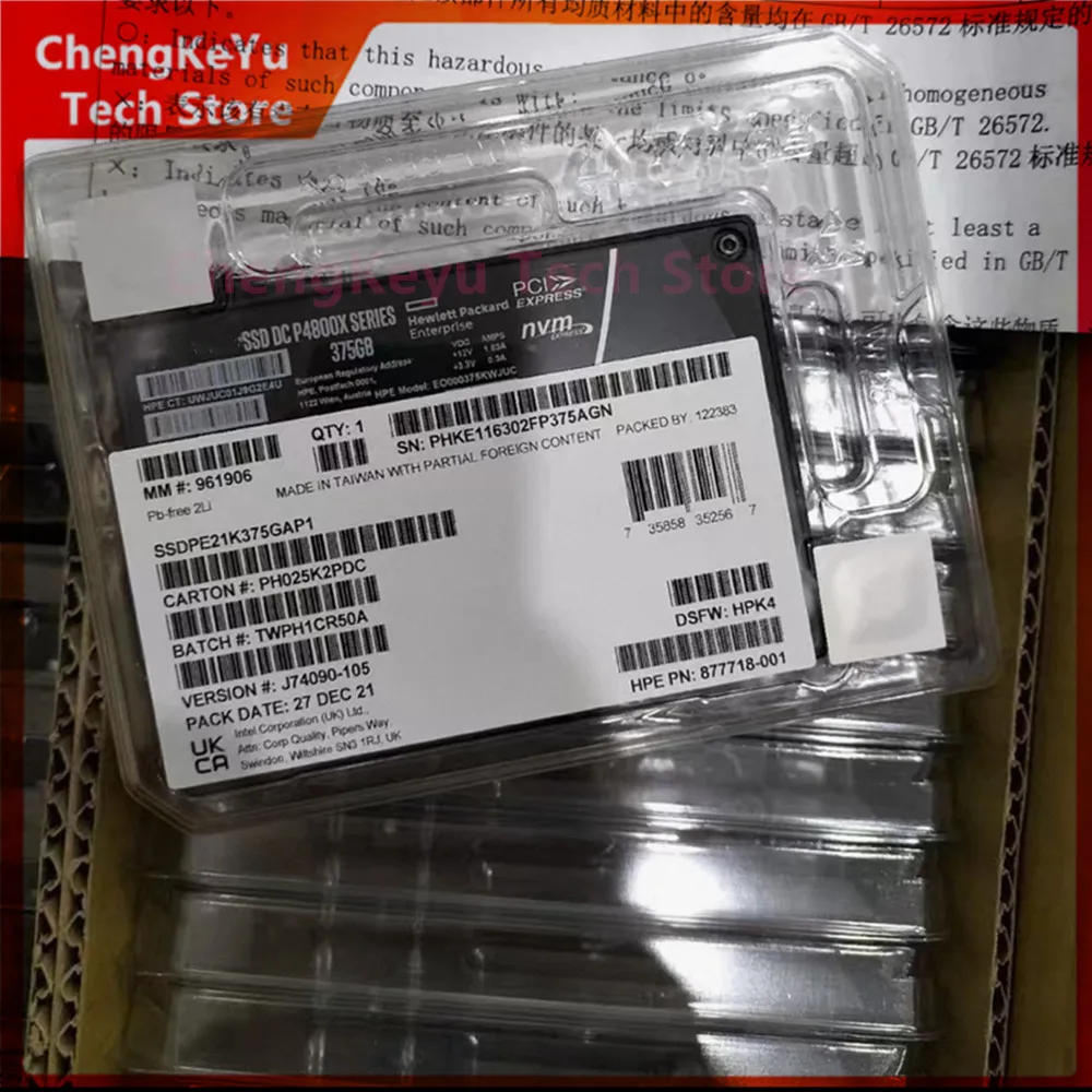 New&Original SSD P4800X 375G 1.5T 750G U.2 For Intel OPTANE NVME PCIE3.0 Enterprise Grade Ultra High Durability Stable SSD