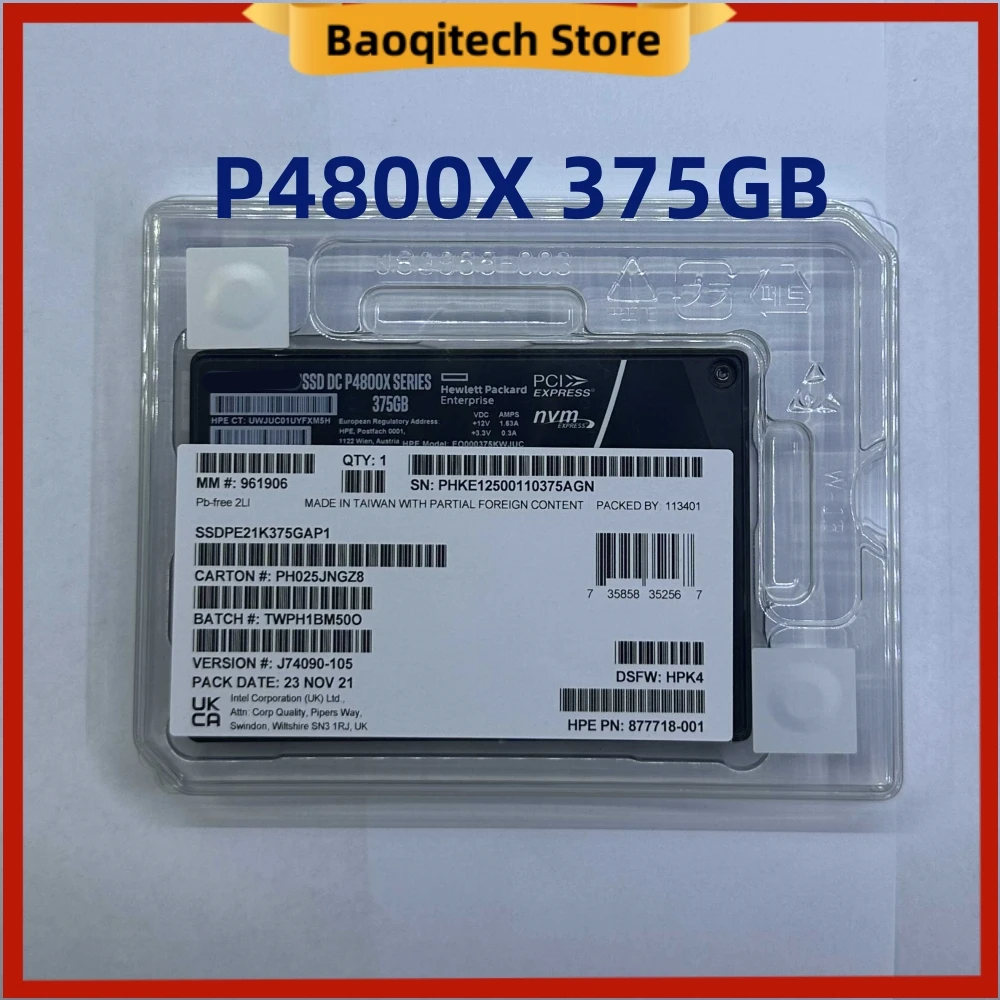 Brand New Original Genuine P4800X 375G U.2 Ultra Long Life Enterprise Solid State Drive For Intel Aoteng System Disk