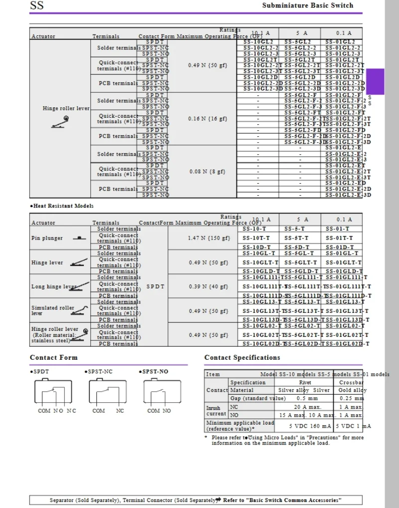 50 100 pcs SS-5 SS-5GL SS-5GL2 SS-5GL13 Limit Micro switch SS 5A Three Straight Legs Mouse Side Key Momentary Micro Limit Switch