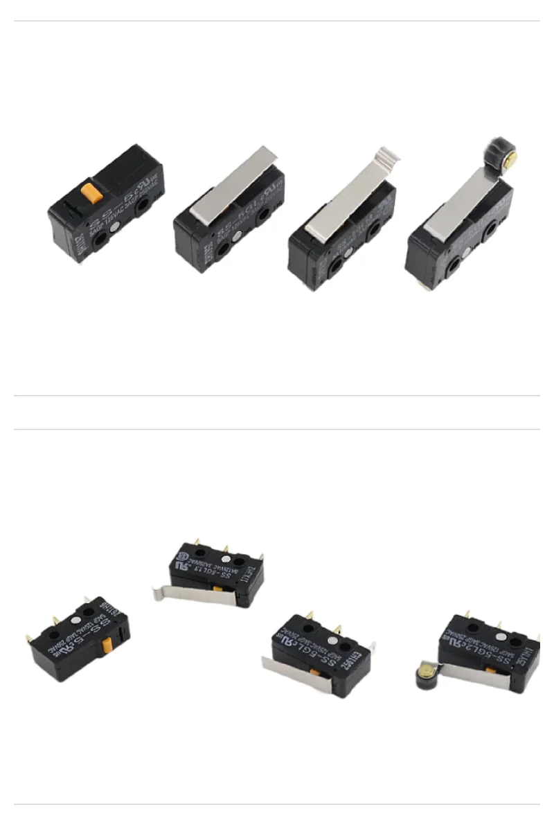 50 100 pcs SS-5 SS-5GL SS-5GL2 SS-5GL13 Limit Micro switch SS 5A Three Straight Legs Mouse Side Key Momentary Micro Limit Switch