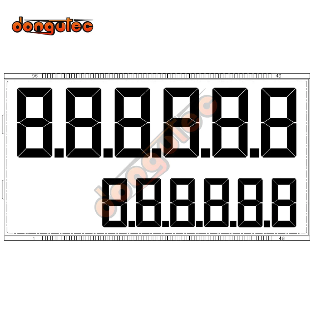 12-Digits Segment LCD Screen Gilbarco 12 Digit LCD