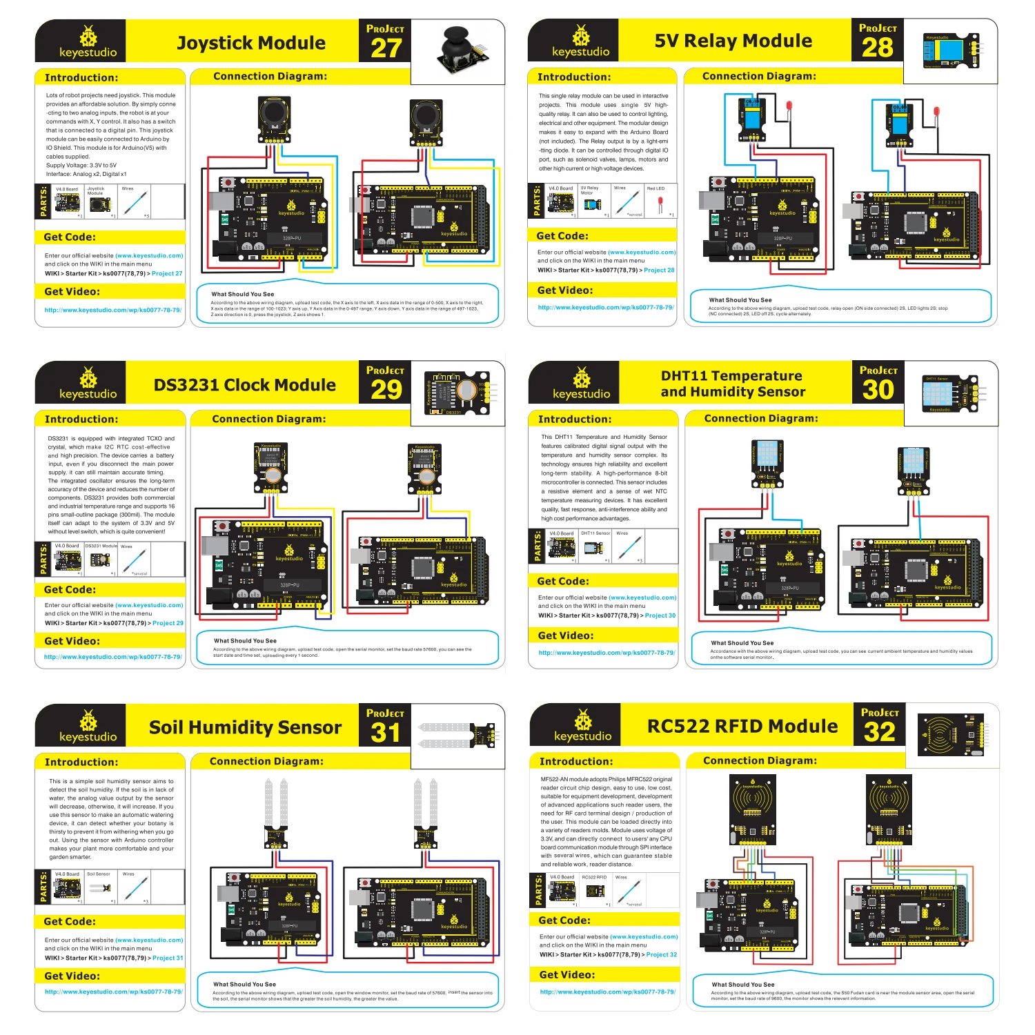 NEW Upgraded Keyestudio Super Starter kit with V4.0 Board for Arduino Starter kit for UNOR3 32Projects + Tutorial W/Gift Box