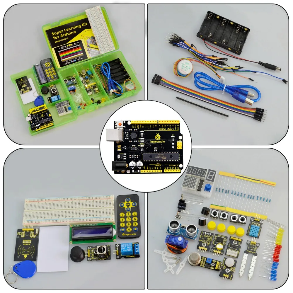 NEW Upgraded Keyestudio Super Starter kit with V4.0 Board for Arduino Starter kit for UNOR3 32Projects + Tutorial W/Gift Box
