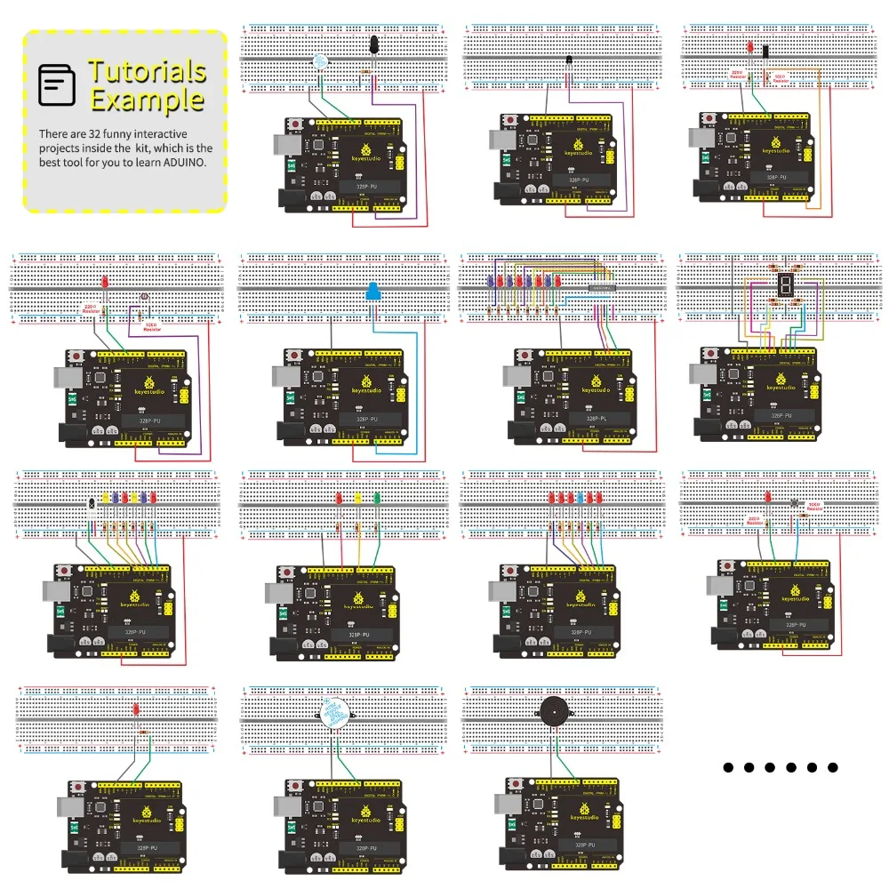 NEW Upgraded Keyestudio Super Starter kit with V4.0 Board for Arduino Starter kit for UNOR3 32Projects + Tutorial W/Gift Box