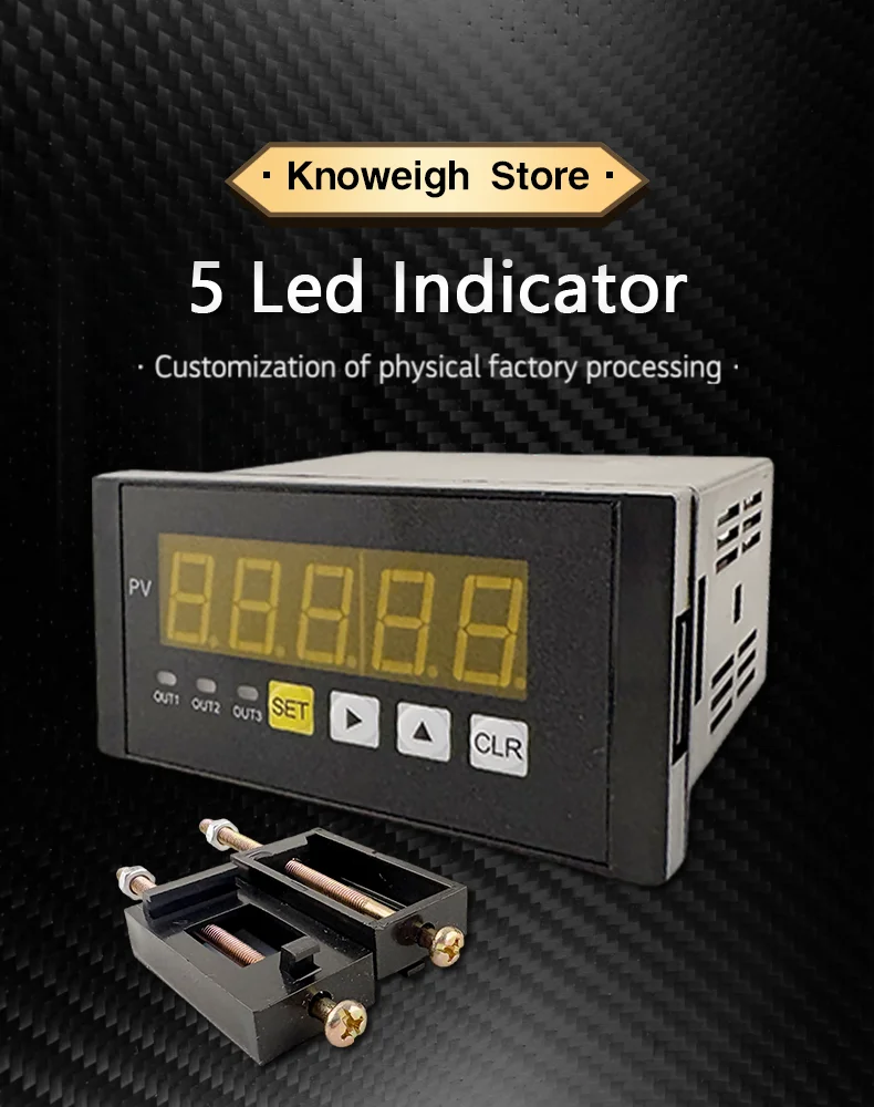 5-Digit LED Force Indicator Display Meter for Strain Gauge Load Cell with Mounting Clamp Bracket Industrial Force Control Tool