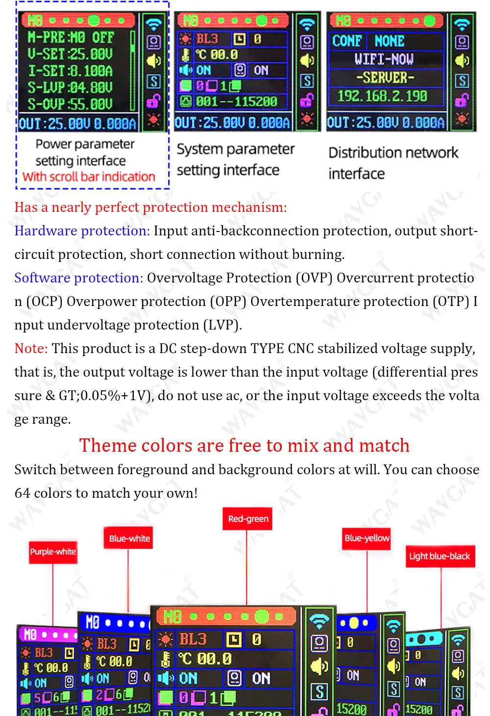 High-end DC DC Buck Converter CC CV 0-50V 6A 8A 216W 400W Power Module Adjustable Regulated laboratory power supply WIFF APP