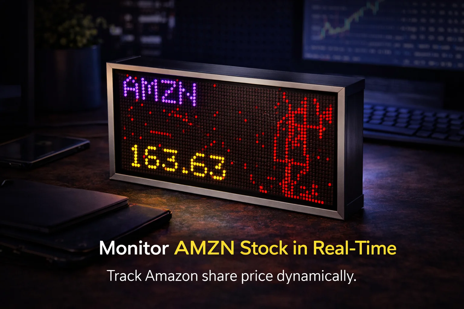 WiFi Crypto Price Display Real-Time Bitcoin Stock Ticker LED Pixel Screen Desktop Monitor
