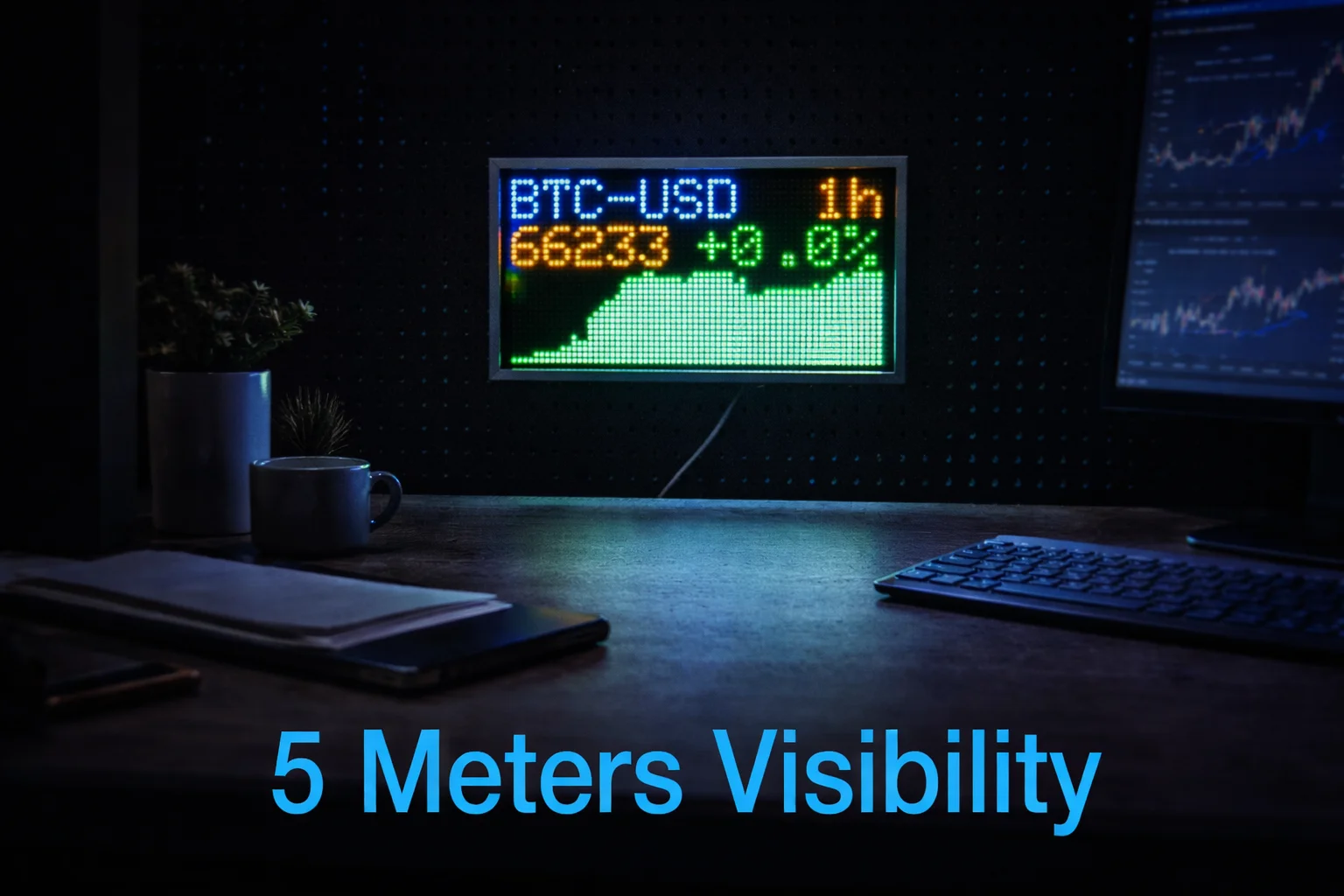 WiFi Crypto Price Display Real-Time Bitcoin Stock Ticker LED Pixel Screen Desktop Monitor