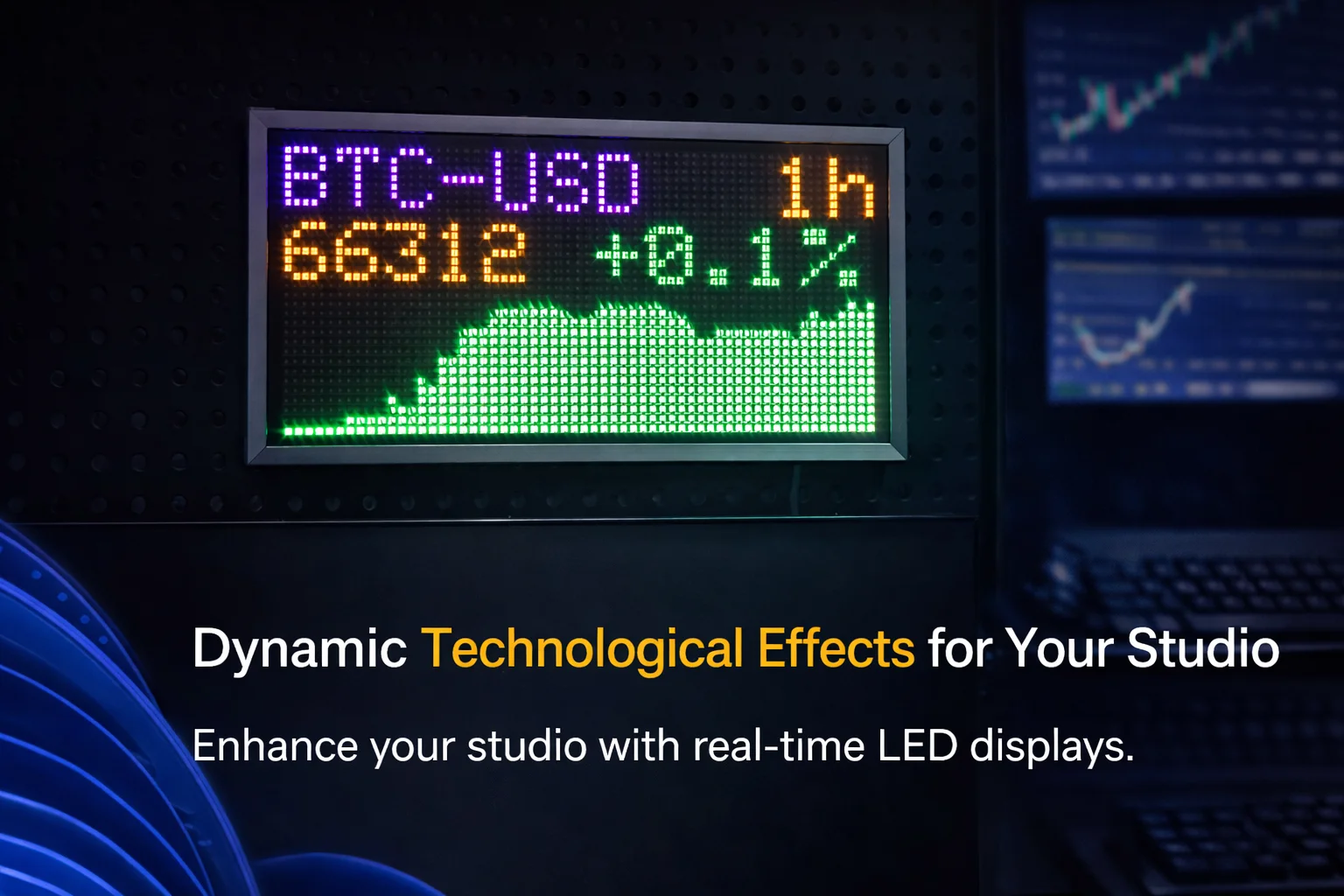 WiFi Crypto Price Display Real-Time Bitcoin Stock Ticker LED Pixel Screen Desktop Monitor