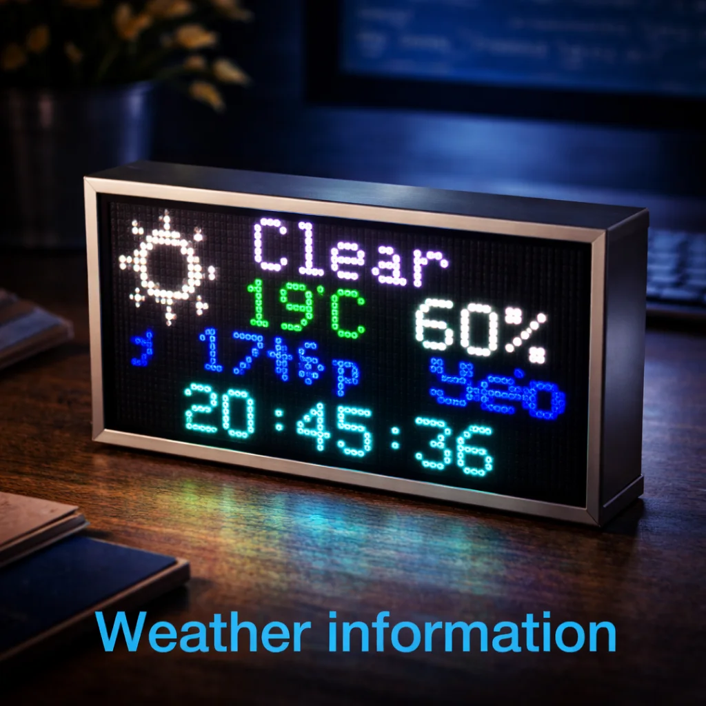 WiFi Crypto Price Display Real-Time Bitcoin Stock Ticker LED Pixel Screen Desktop Monitor