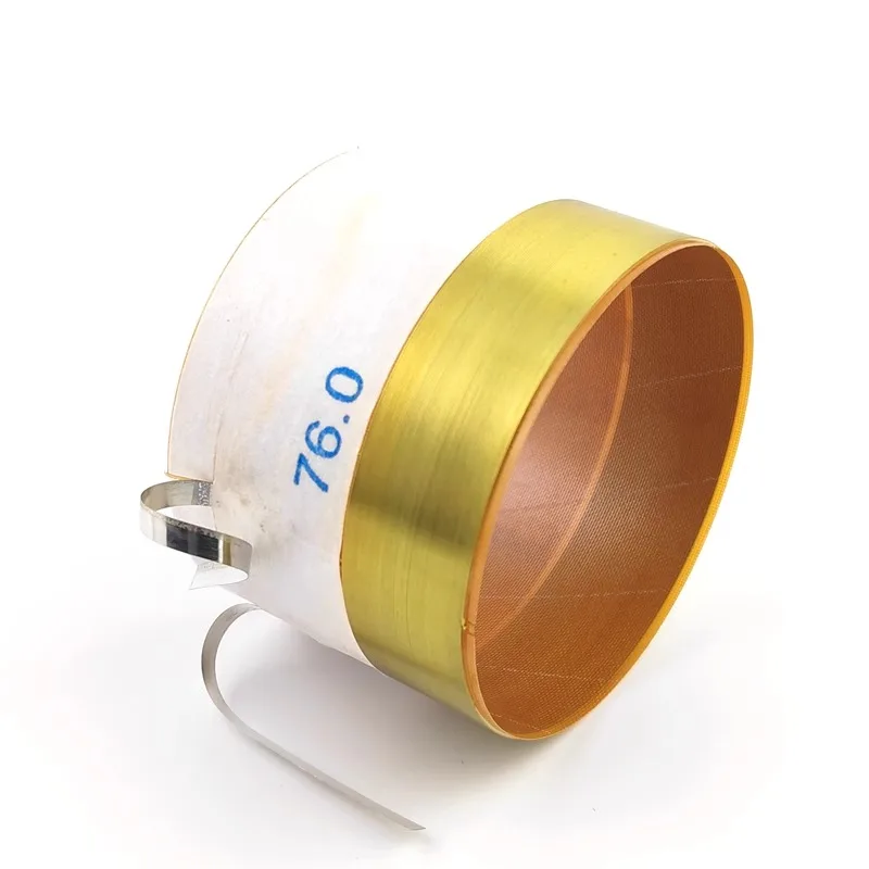 1PCS 76mm Fiberglass Pure Aluminum Flat Wire Voice Coil Bass Speaker High-power 76 Core 8ohm