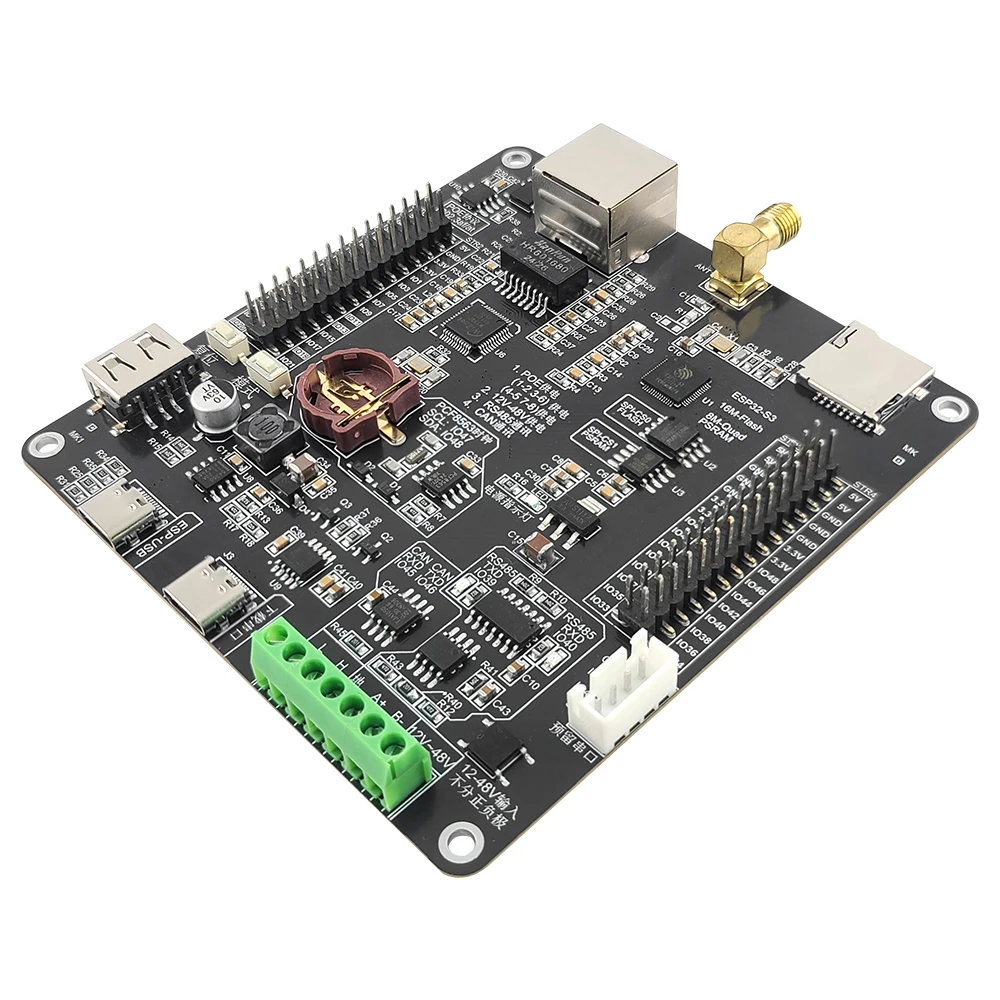 RS485 ESP32-S3 N16R8 Development Board AI Industrial Internet of Things W5500 ETH PCF8563 TF USB POE Power 3DBI BT WiFi Module