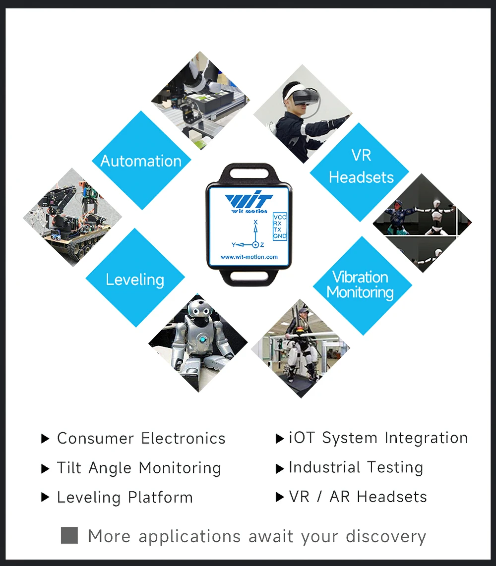 WitMotion WT901C485 9-Axis AHRS Inclinometer Acceleration+Gyro+Angle (XY 0.05° Accuracy)+Digital Compass, RS485 Modbus Protocol