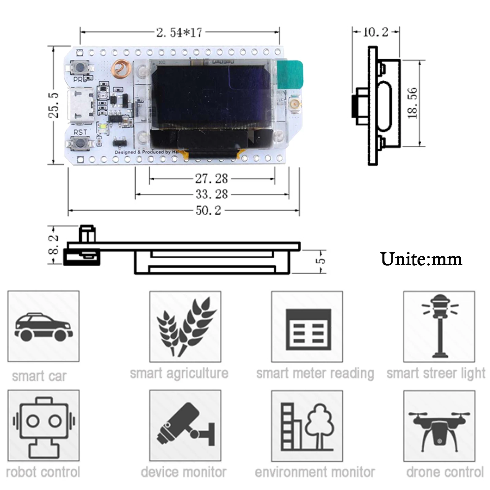 2 Sets ESP32 Lora V3 Kit 0.96 Inch OLED Display Development Board 868MHz 915MHz LoRa32 SX1262 for Arduino Meshtastic Devices