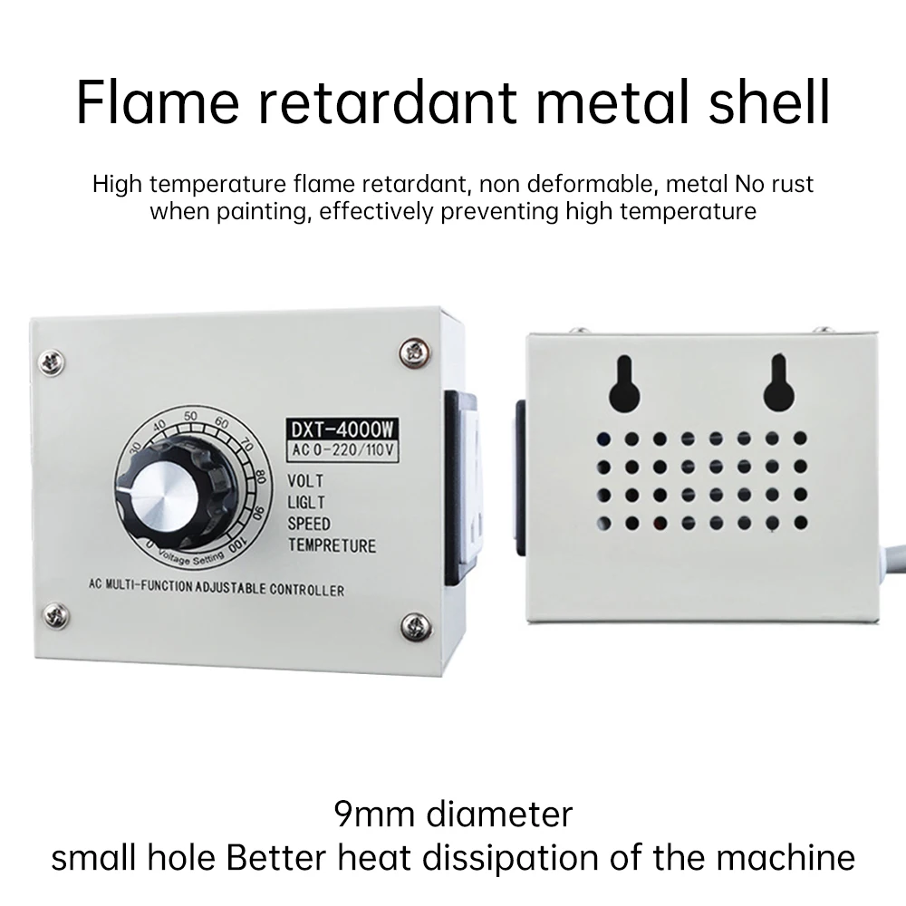 4000W High-power Adjustable Voltage Regulator AC220V/AC110V Dimmer Speed Temperature Light Compact Variable Voltage Controller