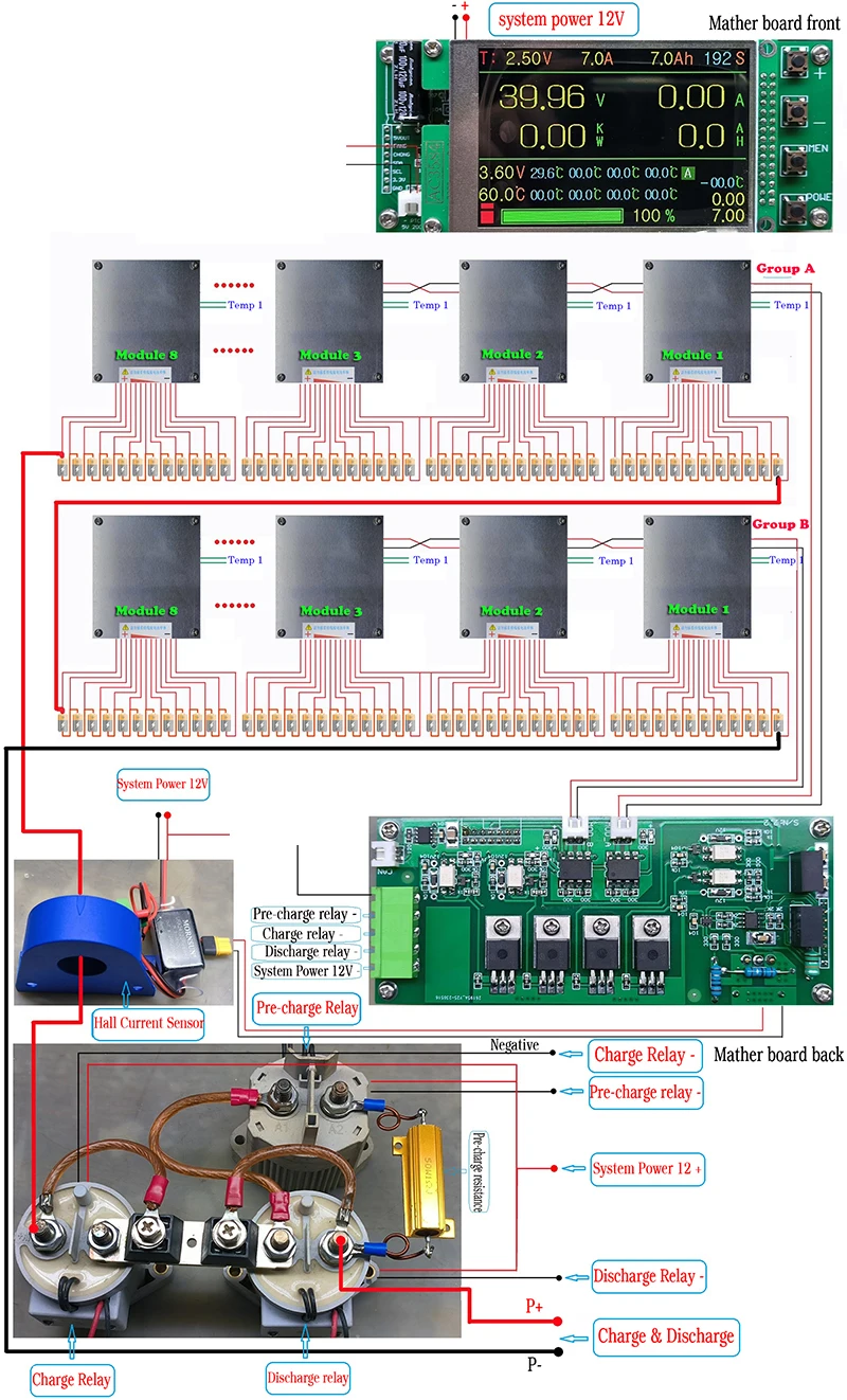 12S BMU of Ghost BMS 4S to 12S With Communication Port, With Temperature Sensor