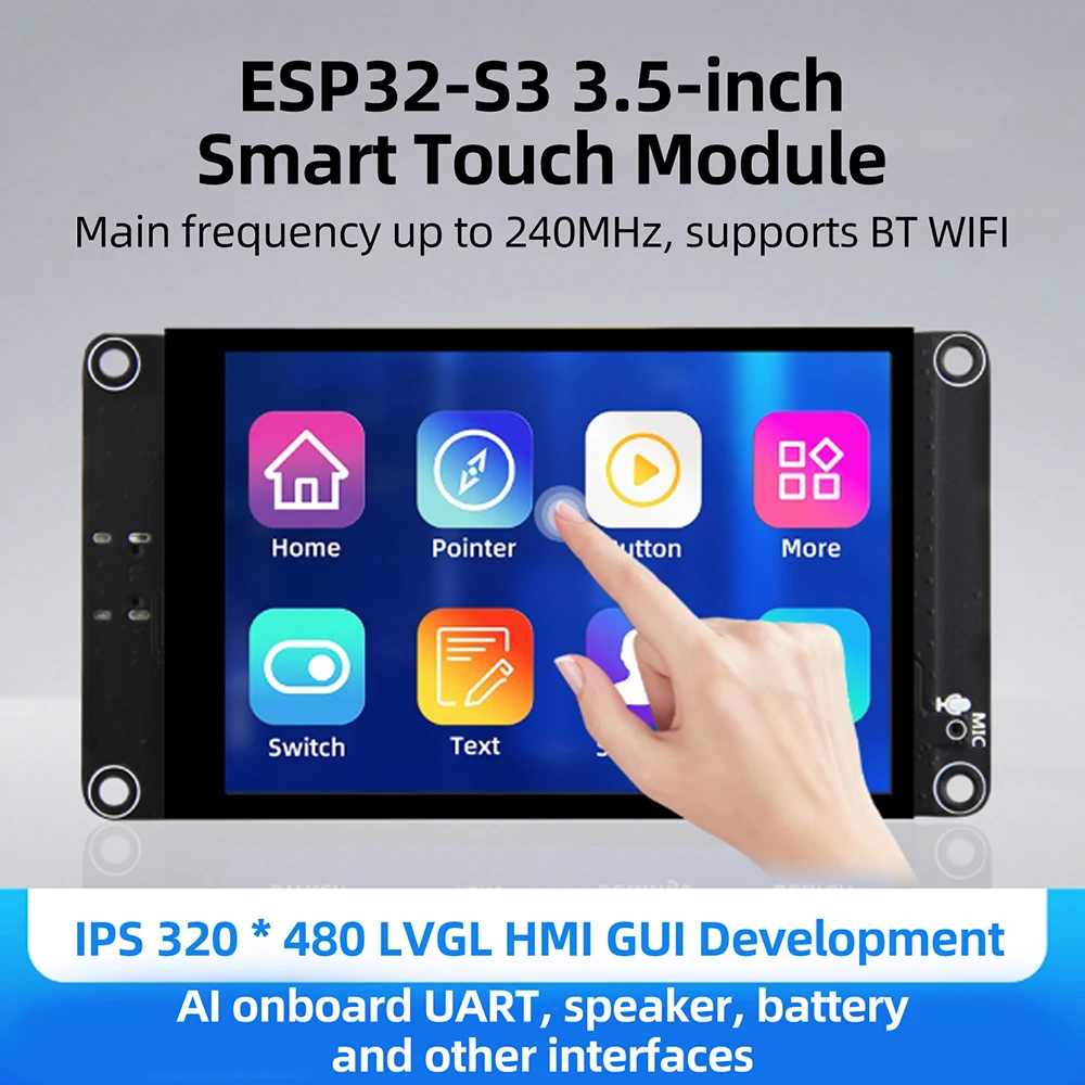 ESP32-S3 3.5-inch WiFi and Bluetooth Development Board, 320×480 Smart Touchscreen, Supports XiaoZhi AI, Type-C Port