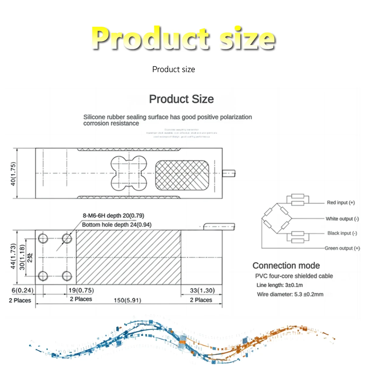 L6E3 C3 Precision Load Cell 50-300kg 4 Wire Strain Gauge Sensor for Batching Scale System Weighing Transducer Strain Sensor