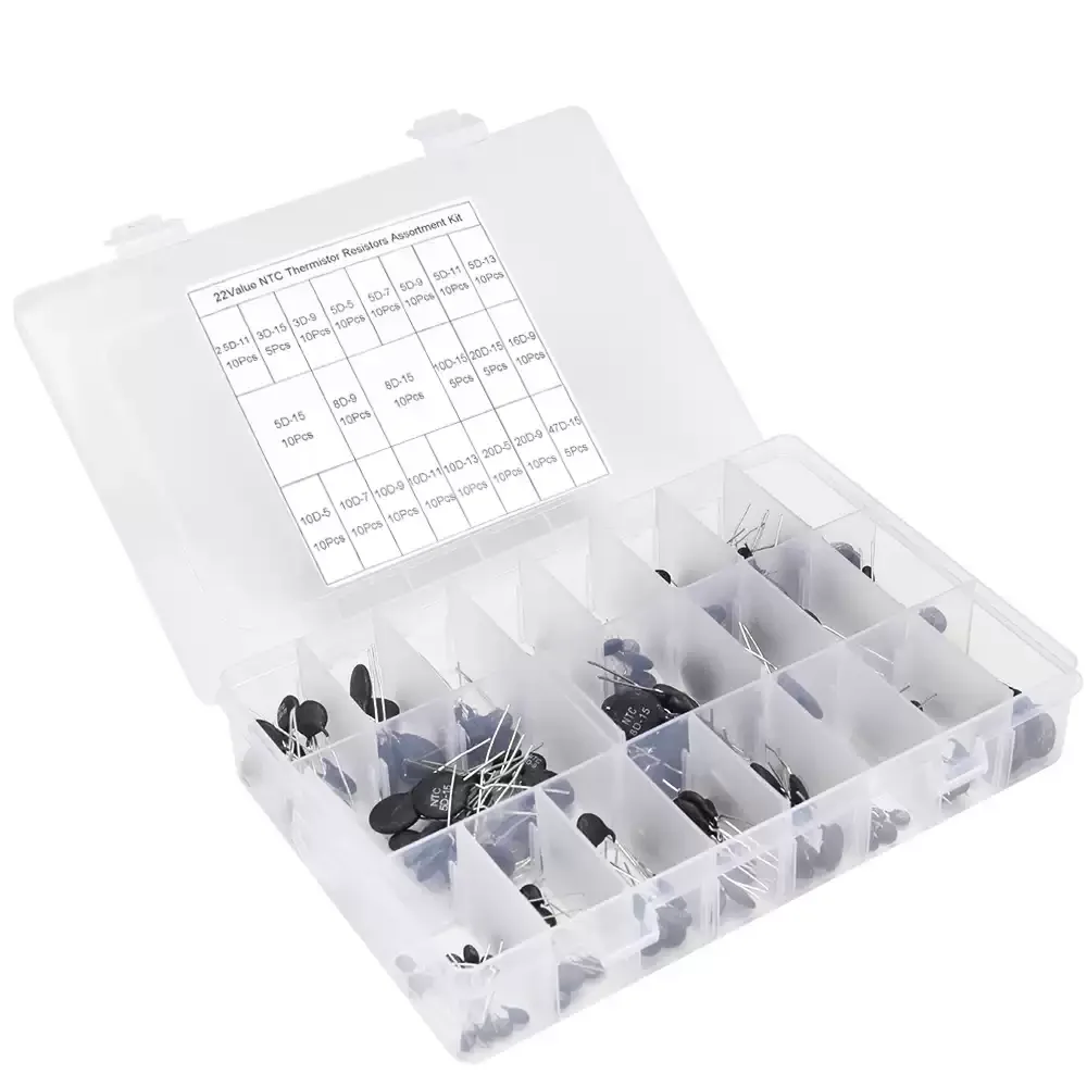 200PCS 22values NTC thermistor negative temperature kit 2.5D-11 3D-9 3D-15 5D-5 5D-9 5D-11 5D-13 5D-15 8D-9 8D-15 10-5 10D-7