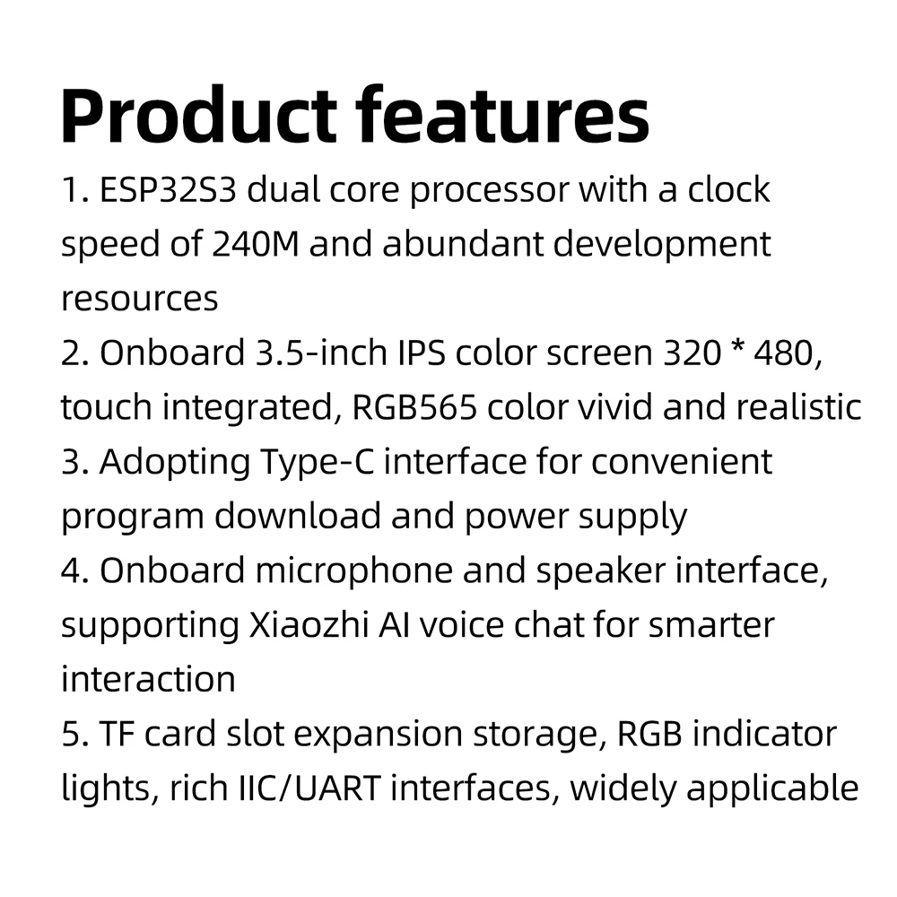 ESP32-S3 3.5-inch WiFi Bluetooth Development Board IPS 320*480 LED Display Module Touch Screen Support for Xiaozhi AI Type C