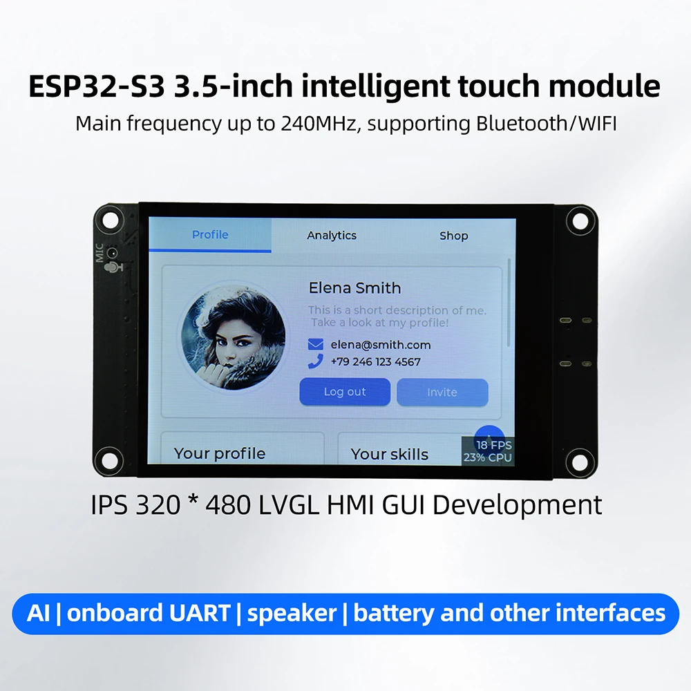 ESP32-S3 3.5-inch WiFi Bluetooth Development Board IPS 320*480 LED Display Module Touch Screen Support for Xiaozhi AI Type C