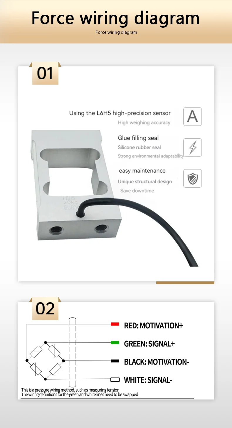 ZEMIC L6H5 Weighing Sensor L6H5-C3 Cantilever Load Cells Weighing Force Sensor Compression Industrial Robot Automation Tester
