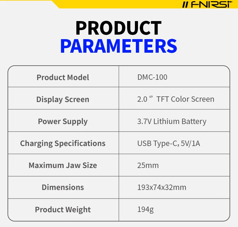 FNIRSI DMC-100 DC AC Current Clamp Meter 10000 Counts Digital Multimeter 600A Amperimetric Clamp Tester NCV Electrician Tools