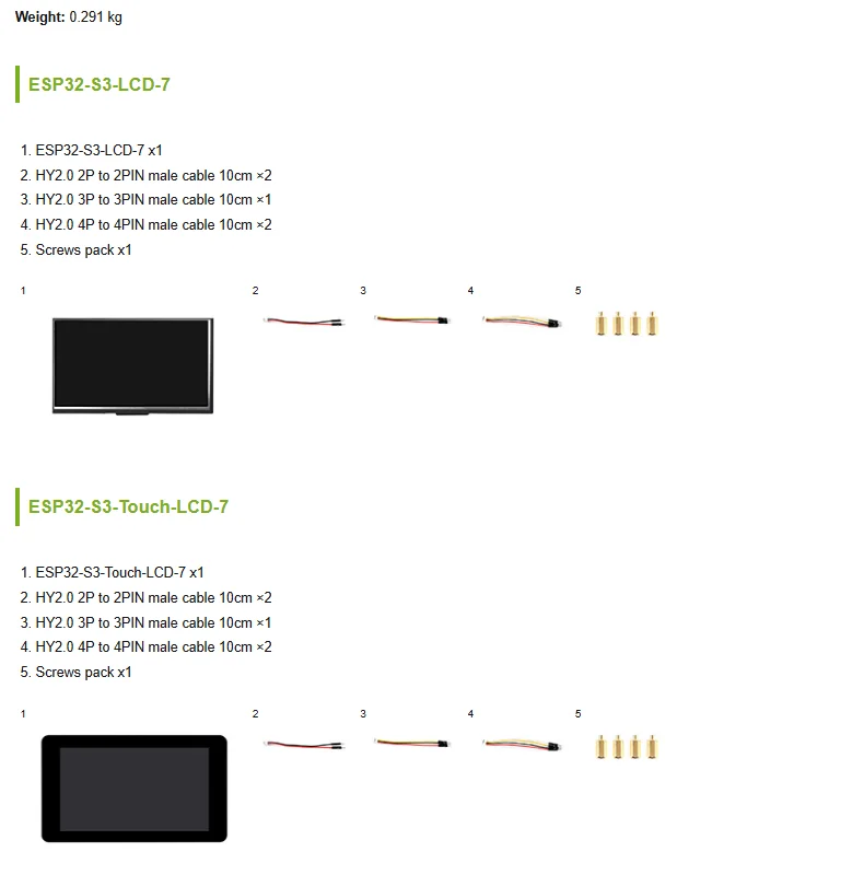 Waveshare ESP32-S3-LCD-7,ESP32-S3 7inch Display Development Board, ESP32 With Display,800×480,Options For Touch Function,32-bit