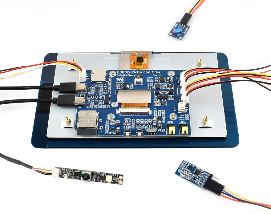 Waveshare ESP32-S3-LCD-7,ESP32-S3 7inch Display Development Board, ESP32 With Display,800×480,Options For Touch Function,32-bit