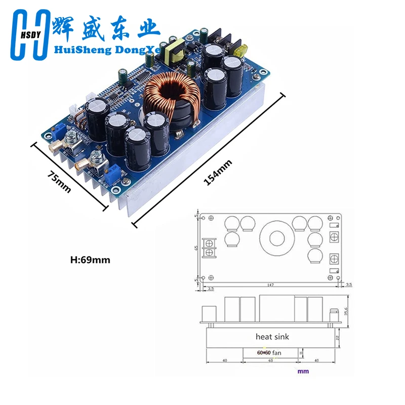 800W High Power DC-DC Buck Converter 30A Solar Stabilizers CV CC Step-Down Power Supply Adjustable DC20V-70V Voltage Regulators