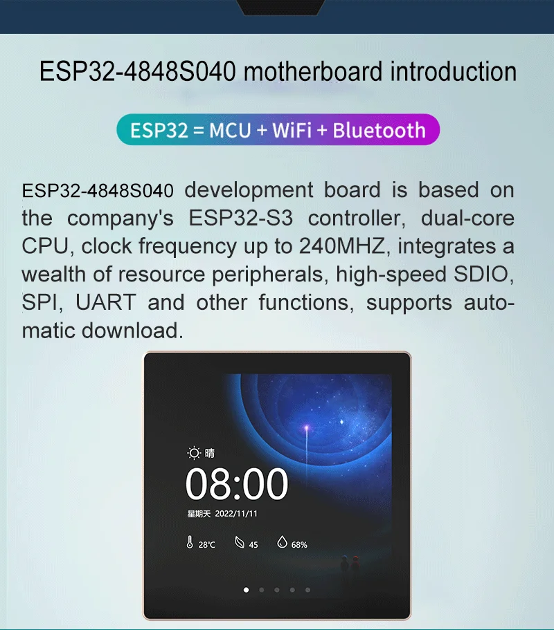 ESP32-S3 Arduino LVGL WIFI&Bluetooth Development Board 4.0 "480 * 480 Smart Display 4.0 inch LCD TFT Module Capacitive Touch