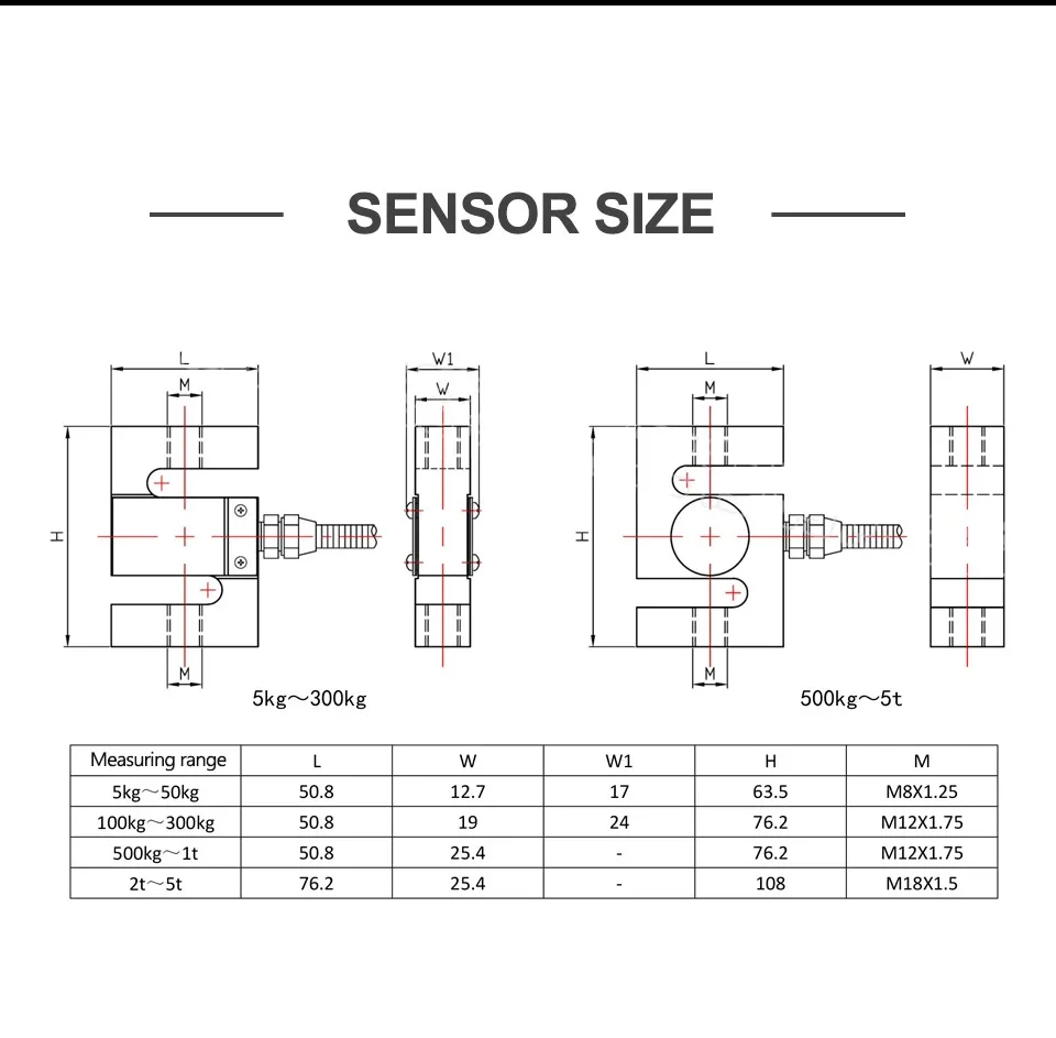 High Quality S Type Weighing Sensor Weight Sensor Load Cell +Load Cell Indicator ,Display 10kg 20kg 30kg - 1 Ton 2T Biosensor