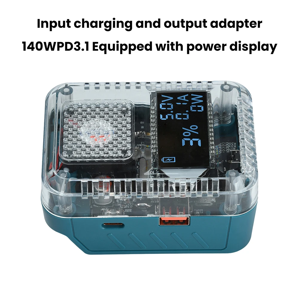 Bidirectional Charging/Discharging PD 3.1 140W Type-C for Makita Lithium Battery Charger Digital Display Adapter 28V