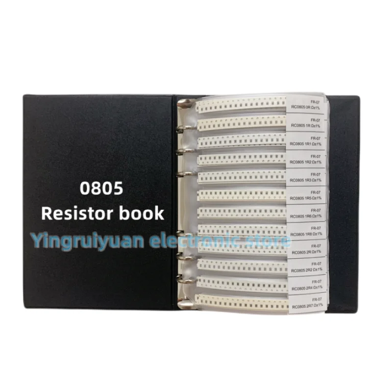 Resistor Kit Smd Book 0805 Chip Resistor Assortment Kit 0201 0402 0603 1206 1% FR-07 SMT 170 Values 0R-10M Smd Sample Book