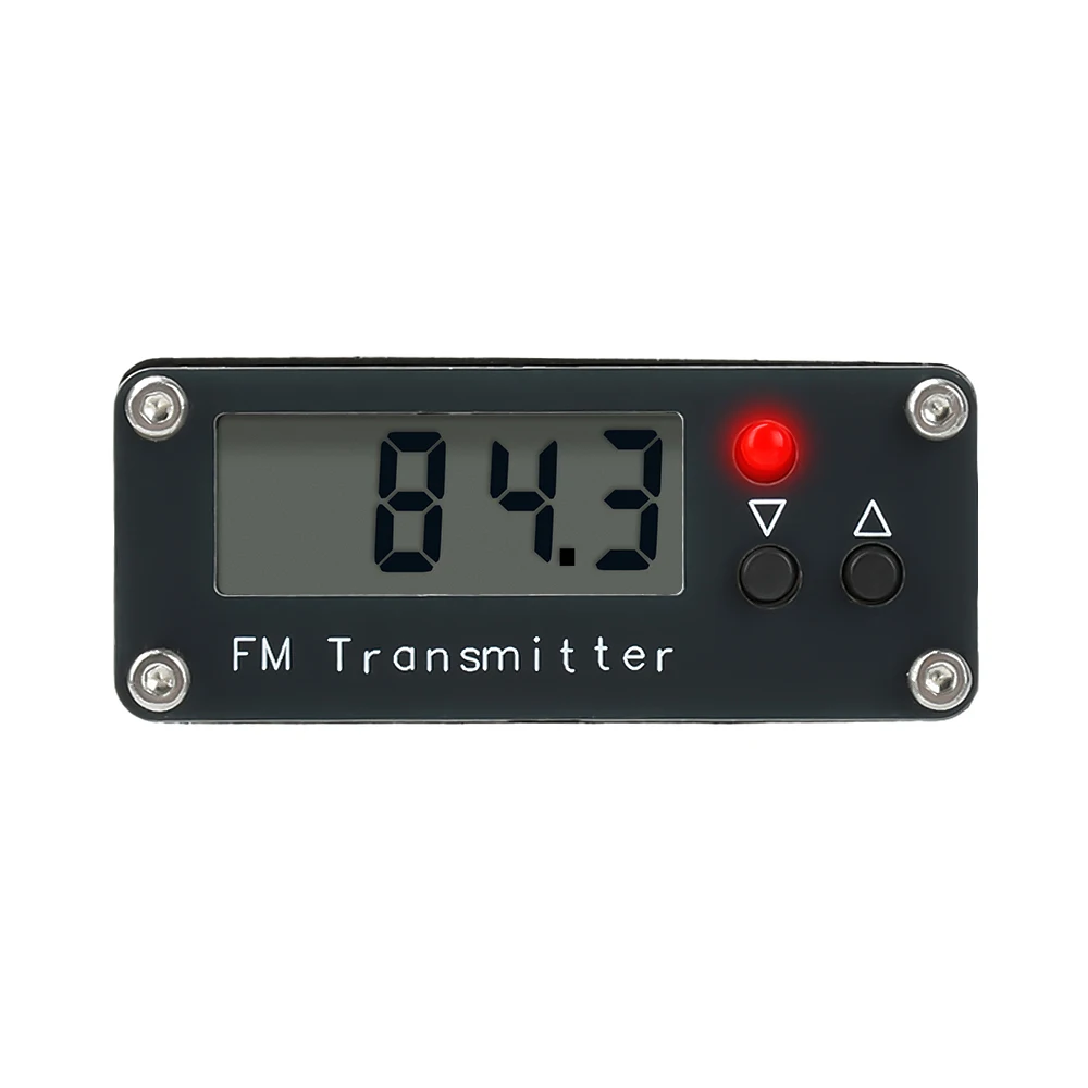 76-108MHz Frequency Band 2000m FM Transmitter 0.5W Digital LCD Display FM Transmitter Audio Stereo 3.5mm Interface USB Type-C 5V
