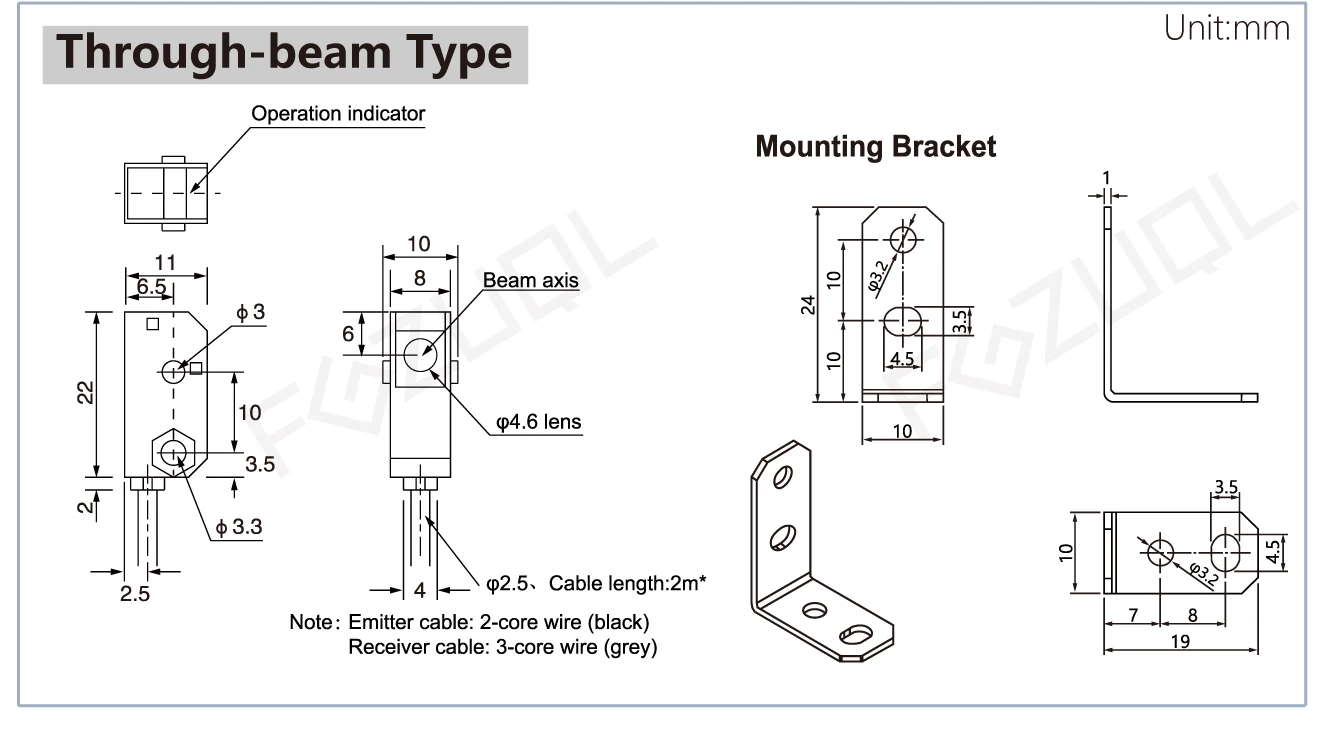 Ultra Small Type of Laser Photoelectric Sensor Switch NPN PNP 12-24VDC Through-beam Type/Spot Reflective Type Small Light Spot