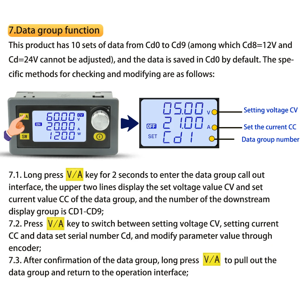 XY6020L CNC Adjustable Direct Current Stabilized Voltage Power Supply Base Plate Constant Voltage and Current Step-down Module