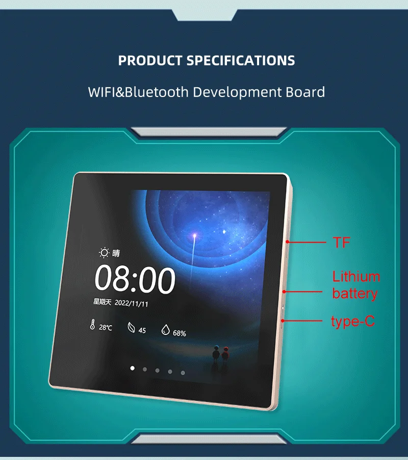 ESP32-S3 Arduino LVGL WIFI and Bluetooth development board 4.0 inch 480 * 480 smart display capacitive touch without bottom shel